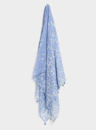 Simons Womens Tassel-trim lightweight two-tone scarf