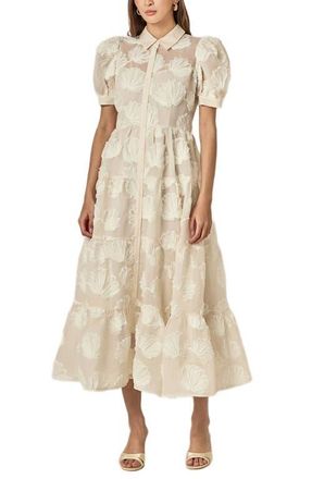 English Factory Shell Midi Shirtdress in White at Nordstrom, Size X-Small