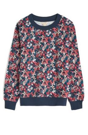 Seasalt Cornwall Bright Wave Floral Organic Cotton Sweatshirt in Moorland Floral Squash at Nordstrom Rack, Size 14 Us / 18 Uk