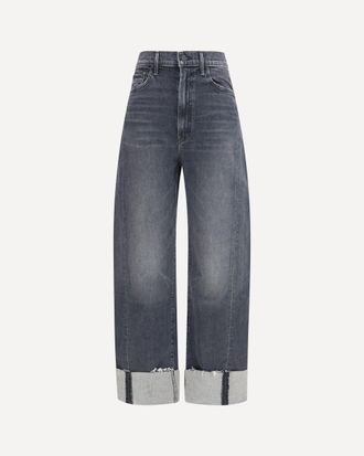 Mother Half Pipe flood cuff fray Jeans Female 28