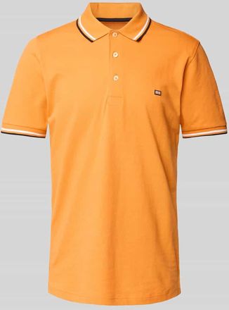 Christian Berg Poloshirt mit Label-Stitching in Orange, Größe L