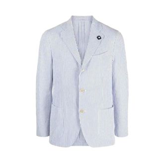 Lardini Jassen, Heren, Blauw, L, Striped Jacket