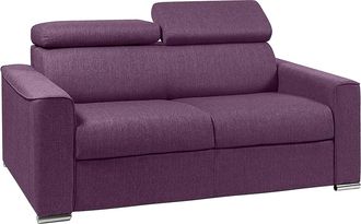 Vente-Unique Vente-unique - Divano Letto 2 Posti A Ribalta In Tessuto Viola - Larghezza Materasso 120 Cm - Vizir