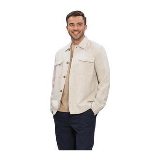 Selected Slh-Leroy Linnen Blend Overshirt - Heren - Jassen - Beige - Maat: 2XL Linnen