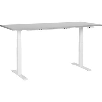 Beliani Beliani - Electric Adjustable Standing Desk Modern Square Feet 180 x 80 cm Grey Top and White Base destines