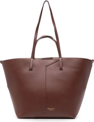 Emporio Armani Tote Bag - Dames - Shoppers - Bruin - ONE Size - Leer - Tassen