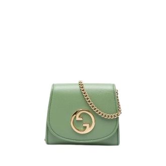 Gucci Pre-owned Blondie Wallet on Chain - Dames - Vintage Mini Tas - Groen - ONE Size - Leer - Vintage