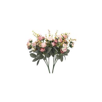 OEM Ramo Artificial De 7 Mini Rosas (21 Flores Cada Una), Ideal Para Bodas, Decoraci&oacute;n Del Hogar Y La Oficina, 2 Cajas (2 Rosas)