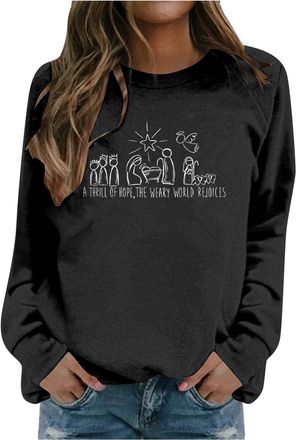 Generic A Thrill Of Hope The Weary World Rejoices Sweatshirt, A Thrill Of Hope The Weary World Rejoices, Unisex Sweatshirt Jumpers for Women Uk Hoodies for Wo