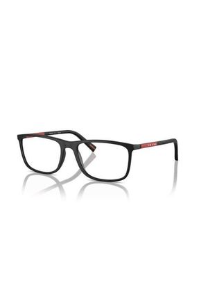Prada 55mm Rectangle optical glasses in Black at Nordstrom
