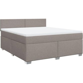 vidaXL Cama Box Spring Con Colch&oacute;n Tela Gris Taupe 180x200 Cm Vidaxl