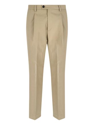 Be Able Beige Tailored Cotton Straight-Leg Pants