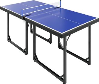 OEM Mesa De Ping-pong Plegable Con Red Y Marco De Acero Para Interior Y Exterior 182x91x76 Cm Azul