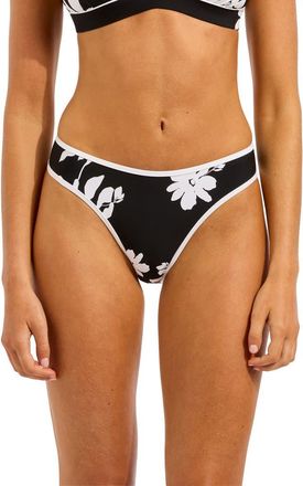 Seafolly High Cut Bikini Bottoms in Black at Nordstrom, Size 10 Us