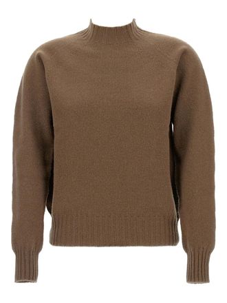 Drumohr wool crew-neck sweater - women - Lambs Wool - L - Brown