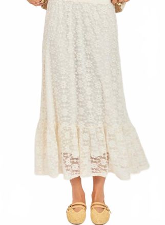 Sadie & Sage Lace Midi Skirt In Cream