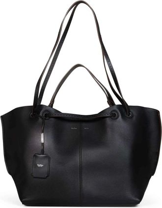 Max Mara Tassen, Dames, Zwart, ONE Size, Leer, Mixed Doubles Leren Tote Bag
