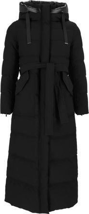 DIEGO M Cappotto Micropiuma con Dettagli in Tessuto Lucido - - Coats - Donna - Nero - M