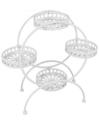 Sunnydaze 4-Tier Ferris Wheel Indoor Outdoor Flower Plant And Flower Stand