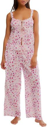 Free People Talk Tonight Floral Camisole Pajamas in Berry Combo at Nordstrom, Size X-Large