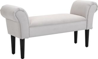 HOMCOM Panca Fondo Letto Di Design Imbottita Con Braccioli Arrotolati, Grigio - Homcom