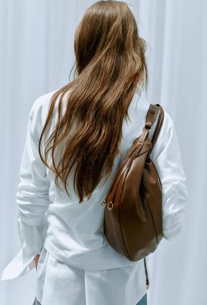 Mango Borsa spalla ovale marrone medio - Donna - Taglia unica - MANGO
