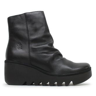 FLY London BAAN538FLY Dublin Leather Womens Ankle Boots - Black - Size:UK 4