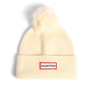 Hunter Arrinay Ribbed Pom Beanie/Scarf Box Set Unisex Adults White Hat & Scarf Set - One Size - One Size