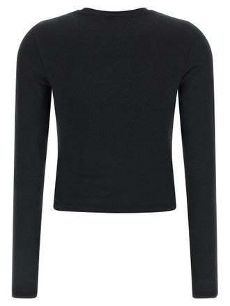 Alexander Wang Logo-Printed Long-Sleeve T-Shirt - Black