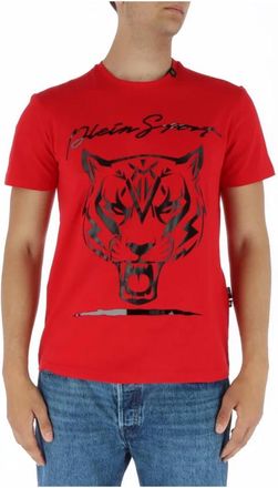 Plein Sport Heren, Tops, Rood, Maat: S Katoen