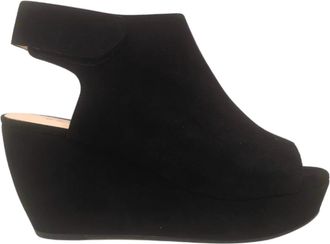 Sacha London Womens Orchid Suede Wedge Sandal In Black