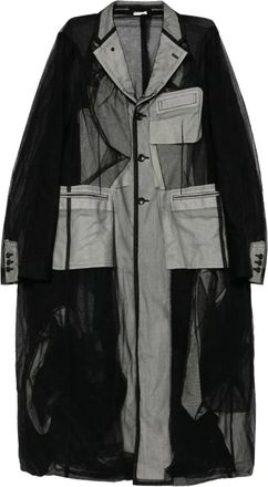 Comme Des Gar&ccedil;ons tulle cloth coat - Black