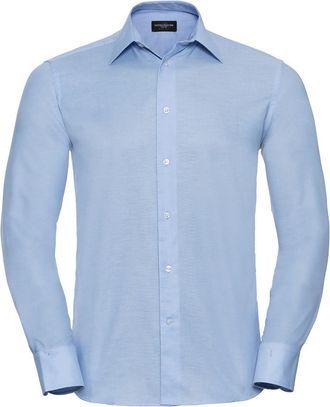 Russell Athletic Russell Collection Heren Oxford Getailleerd Formeel Overhemd Met Lange Mouwen (Oxford Blauw)