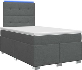 vidaXL Letto Box Spring Con Materasso Grigio Scuro 120 X 200 Cm Vidaxl