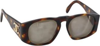 Chanel Pre-owned Plastic Zonnebril - Dames - Vintage Accessoires - Bruin - ONE Size - Vintage