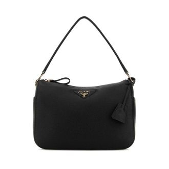 Prada Black Leather Medium Shoulder Bag