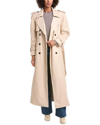Avec Les Filles Faux-Ever Leather Maxi Trench Coat