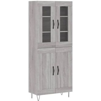 vidaXL Highboard Grey Sonoma 69.5x34x180 cm Engineered Wood Vidaxl
