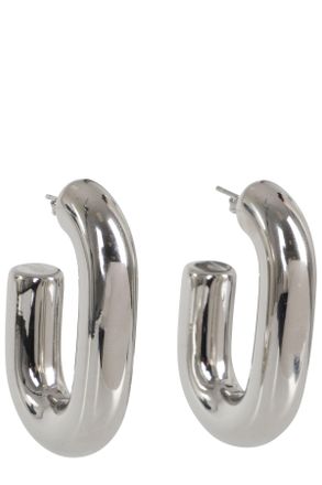 Paco Rabanne Silver XL Link Hoops Oversized Brass Hoop Earrings
