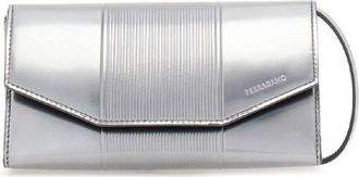 Ferragamo Logo-Debossed Metallic Shoulder Bag