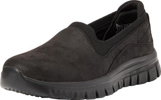 Skechers Womens Graceful Leaning in Slip-On Sneakers, Black Microleather/Knit, 5.5 UK