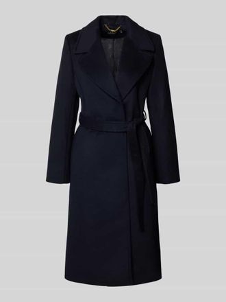 Lauren Ralph Lauren Mantel mit Reverskragen und Bindeg&uuml;rtel in Marine, Gr&ouml;&szlig;e 46