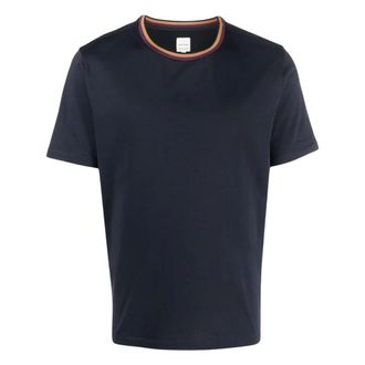 Paul Smith Camiseta de algod&oacute;n con cuello Artist Stripe - Tops - Hombre - Azul - XL