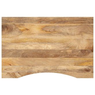 Berkfield Home Desk Top with Curve 100x60x2.5 cm Solid Wood Rough Mango in Brown