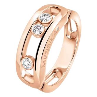 Messika Move 18k Rose Gold Diamond Ring, Size 48
