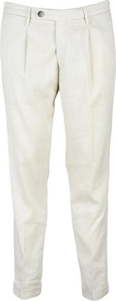 Michael Coal Tailored White Linen Stretch Trousers