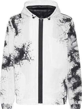 Plein Sport Jassen, Heren, Wit, 4Xl, Polyester, Windbreaker Splash Extreme