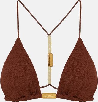 Vix Harper beaded triangle bikini top