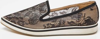 Nicholas Kirkwood Black Lace And Mesh Alona Pointed Toe Smoking Slipper