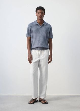 Mango Pantaloni lyocell lino regular-fit bianco - Uomo - 44 - MANGO MAN